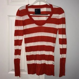 Orange striped long sleeve shirt